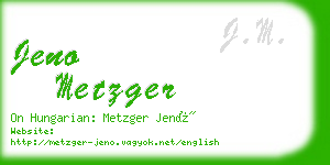 jeno metzger business card